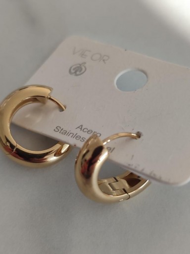 Aretes Acero Dorados 