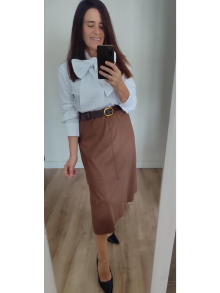 Falda Midi Polipiel [0]