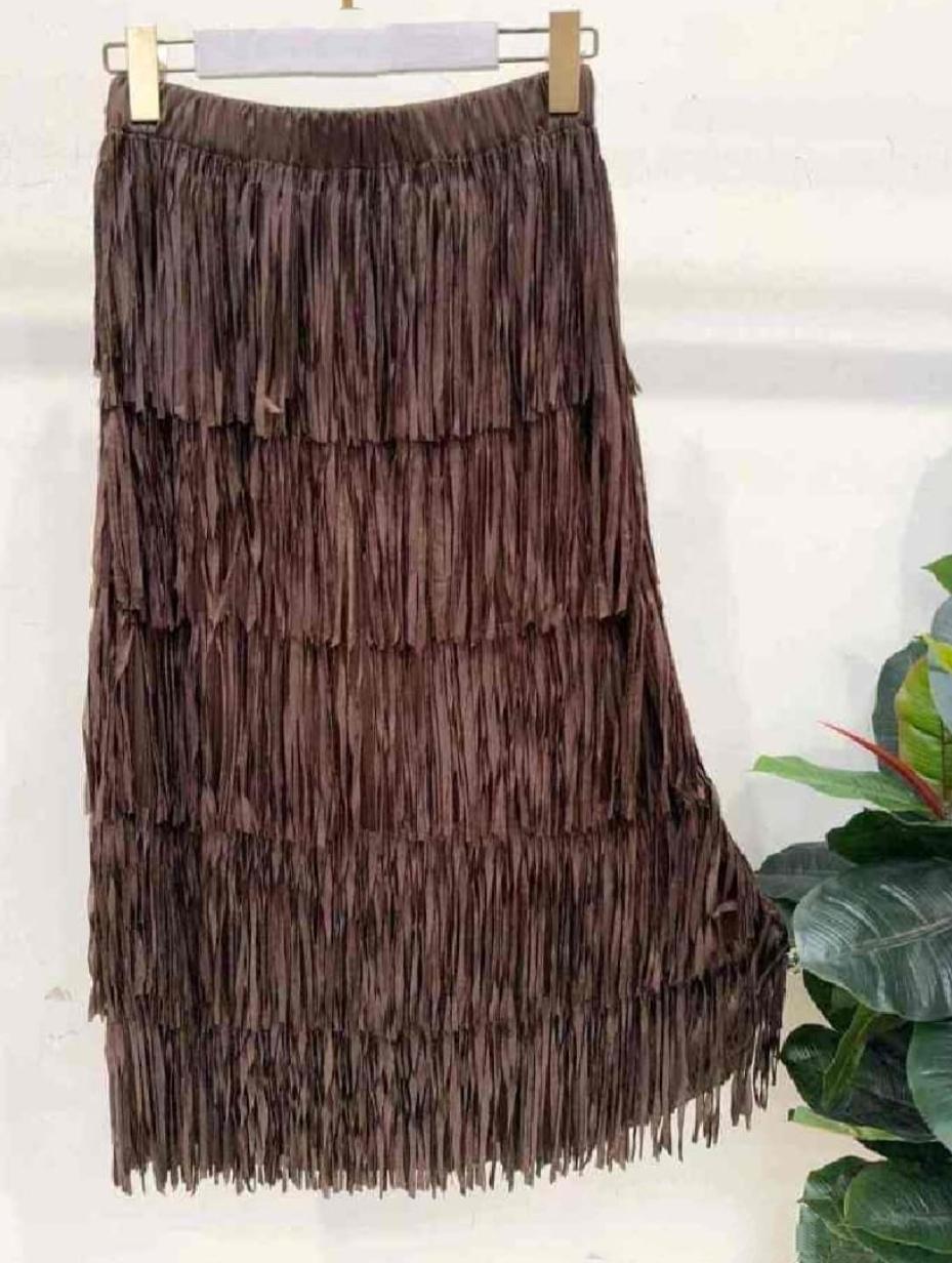 Falda Midi Flecos