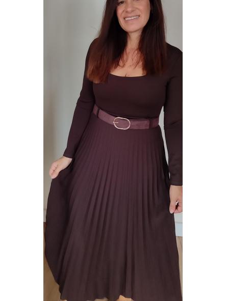 Falda Plisada Marròn