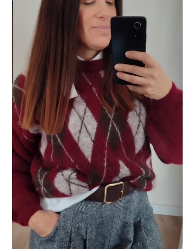 Jersey Rombos Burdeos