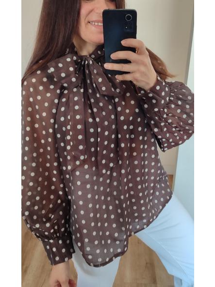 Camisa Lunares Lazo  Marrón  [1]