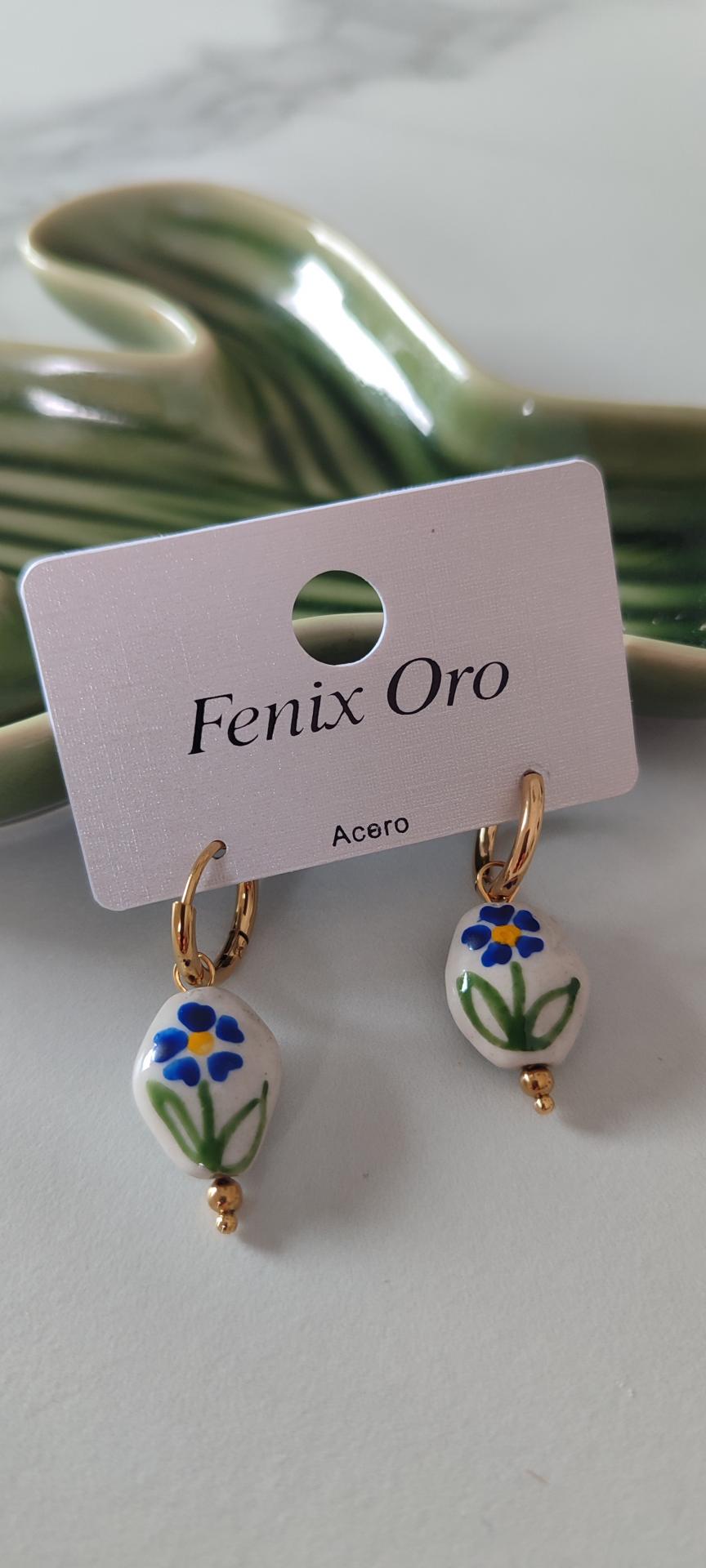 Pendientes Cerámica Flor