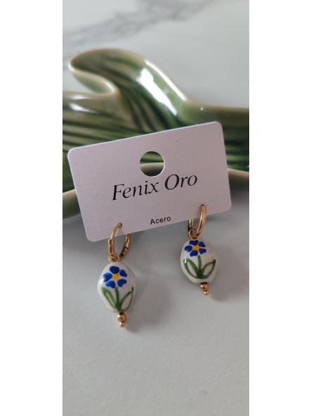 Pendientes Cerámica Flor