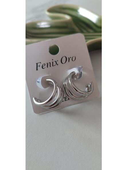 Aretes Triple Plateado