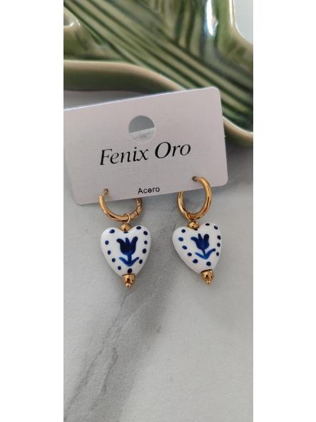 Pendientes Cerámica Corazón