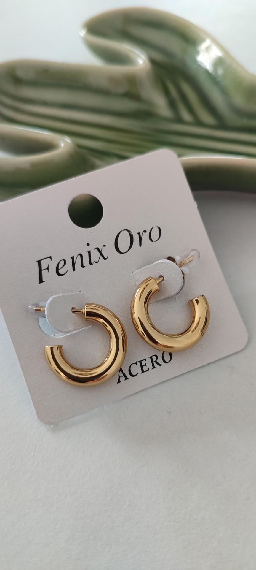 Aretes Acero Dorados