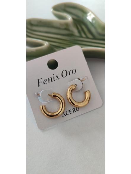 Aretes Acero Dorados