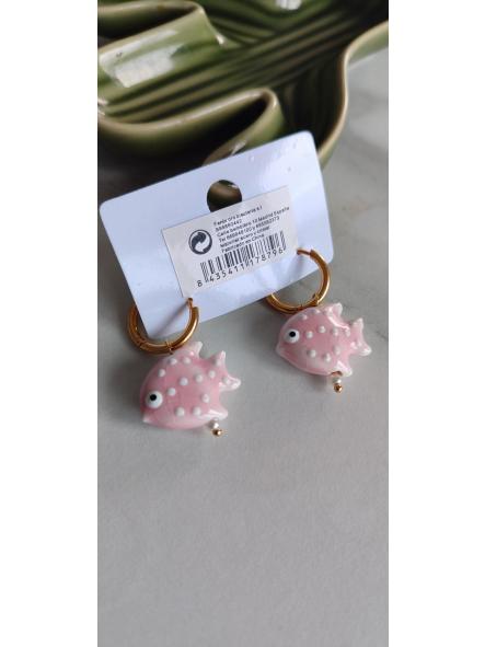Pendientes Pez Rosa
