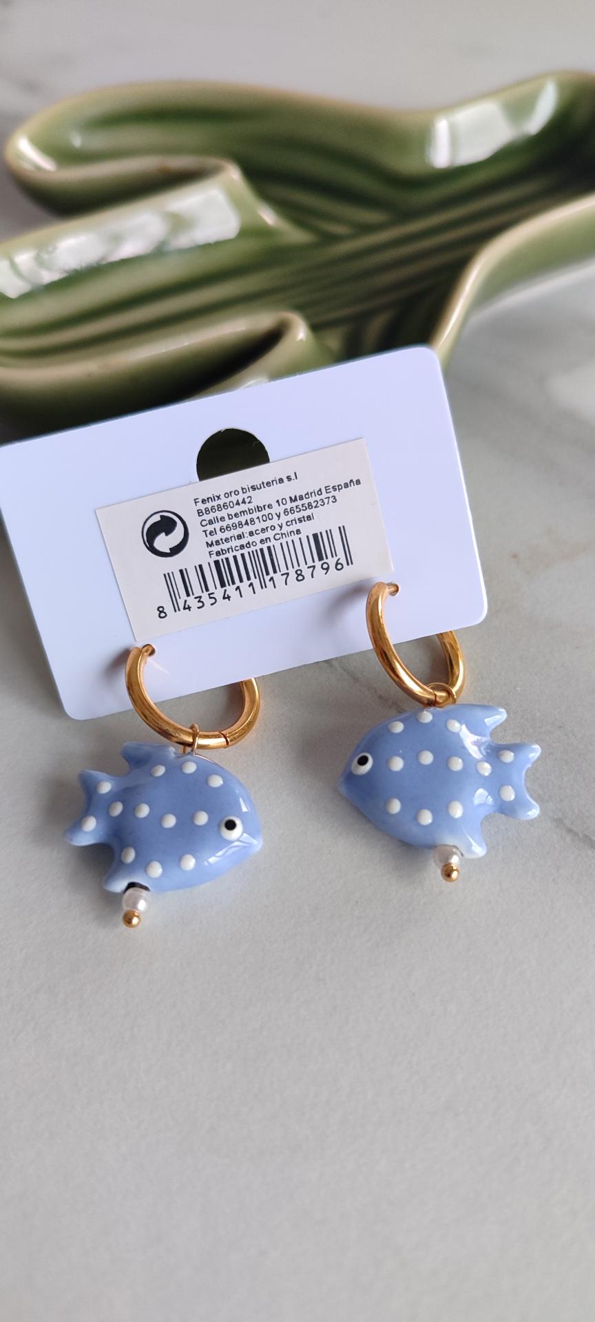 Pendientes Pez Azul