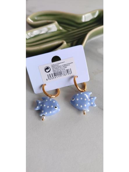 Pendientes Pez Azul