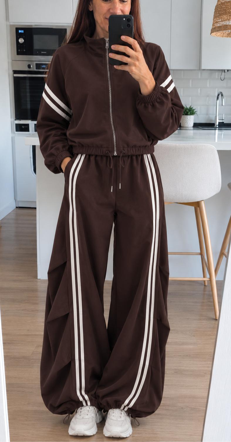 Conjunto Rayas Marrón