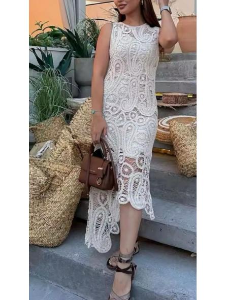 Vestido Asimétrico Crochet 