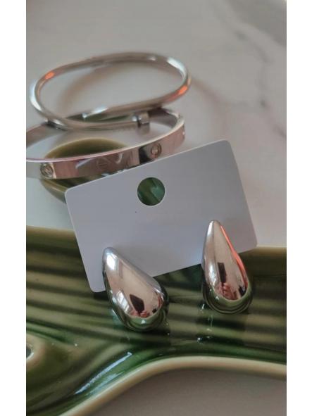 Pendientes Gota 3 cm Plateado