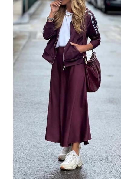 Falda Midi Burdeos  [0]