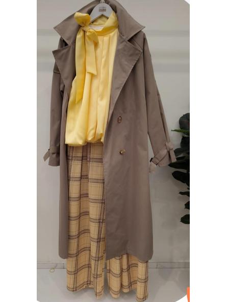 Pantalón Cuadros Amarillo.