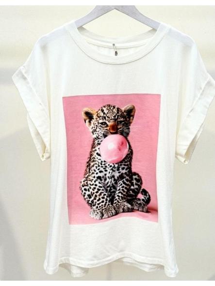 Cami Tigre Blanco Rosa [0]