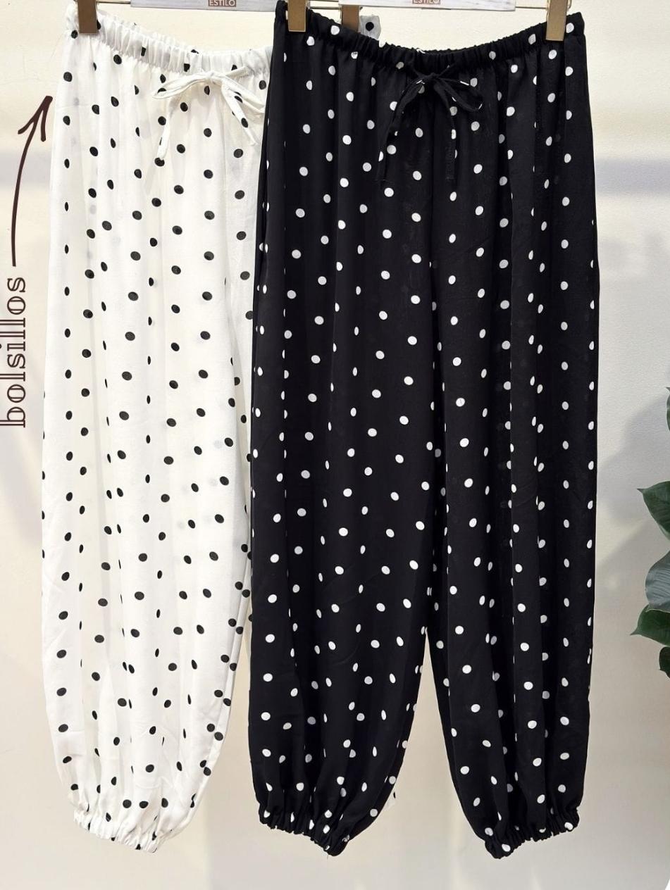 Pantalón Puño Lunares