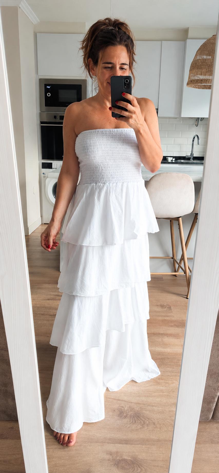 Vestido Volantes Blanco