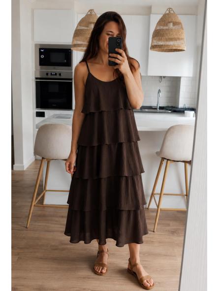 Vestido Volantes Marrón  [0]