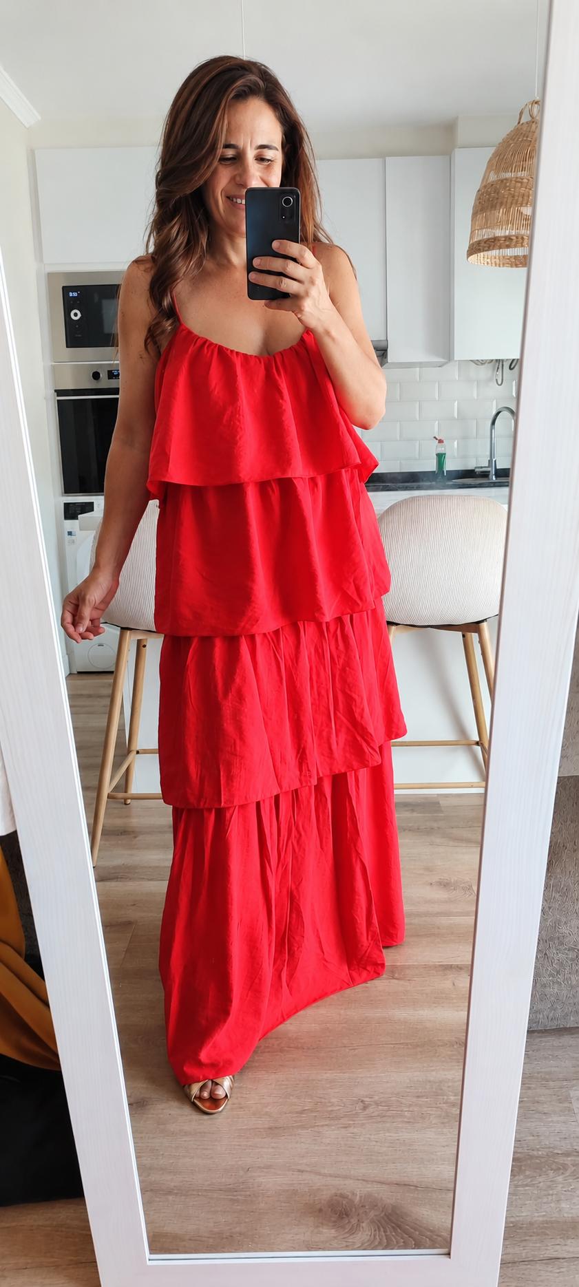Vestido Volantes Rojo