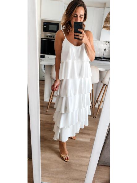 Vestido Volantes Blanco