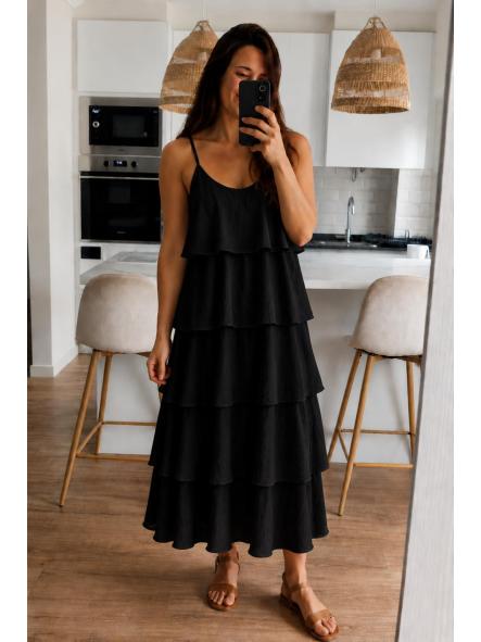 Vestido Volantes Negro