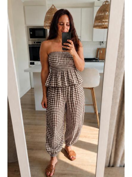Conjunto Vichy Marrón
