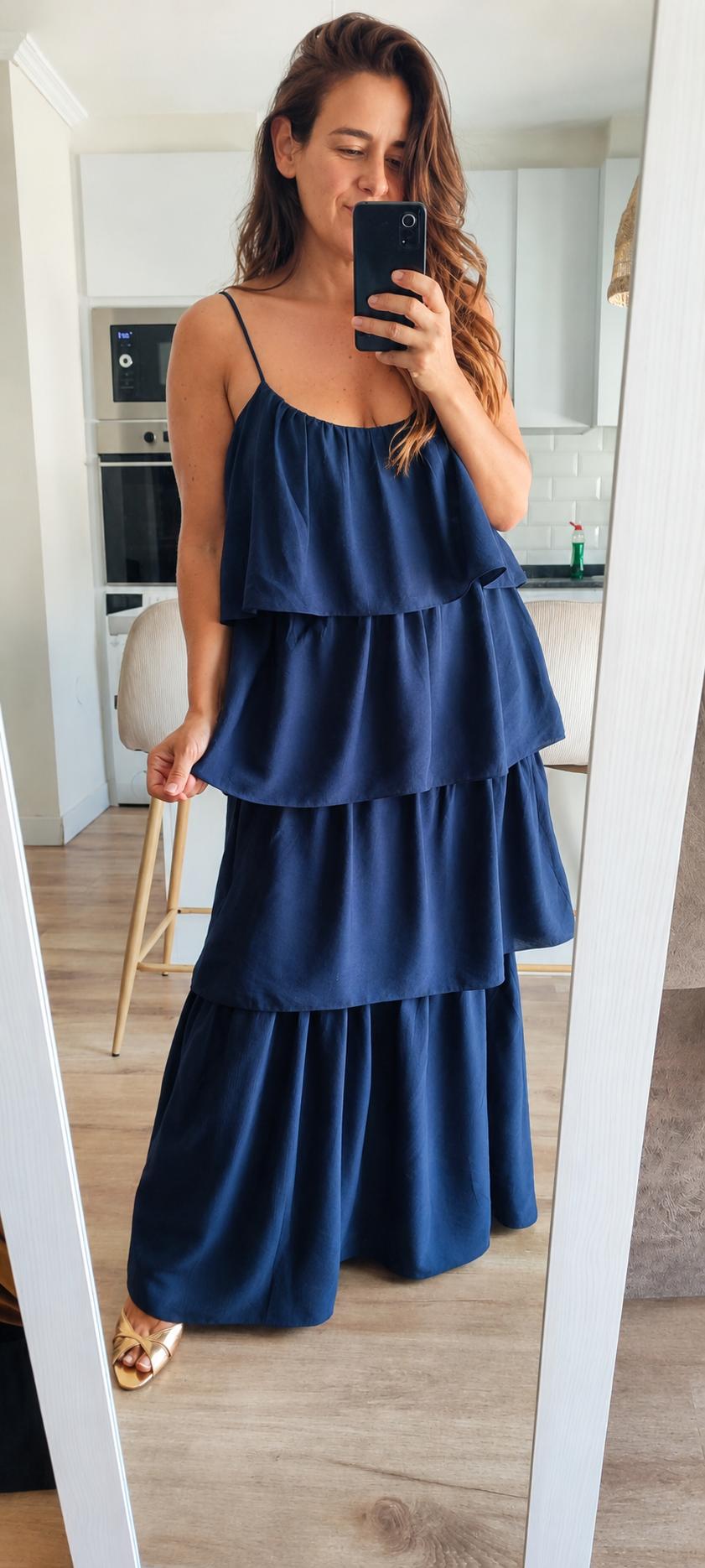 Vestido Volantes Marino