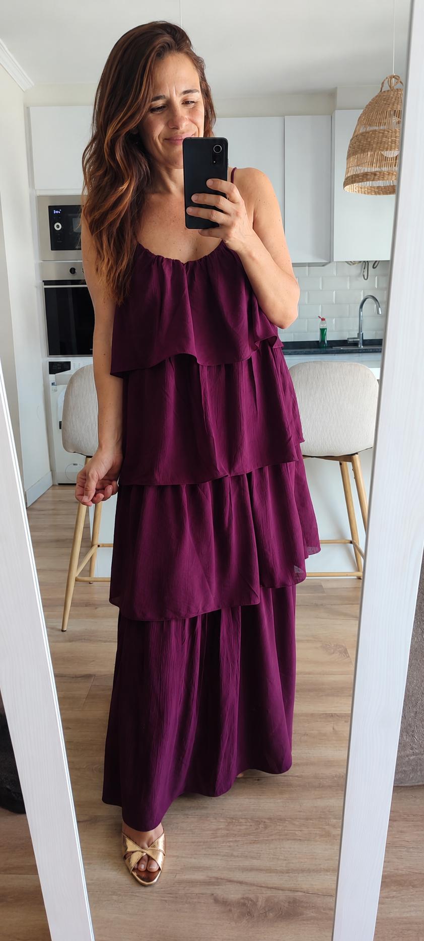Vestido Capas Burdeos
