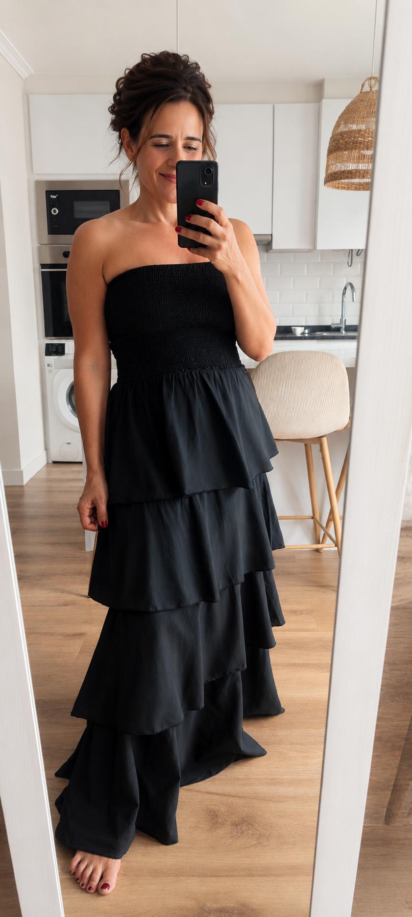 Vestido Capas Negro