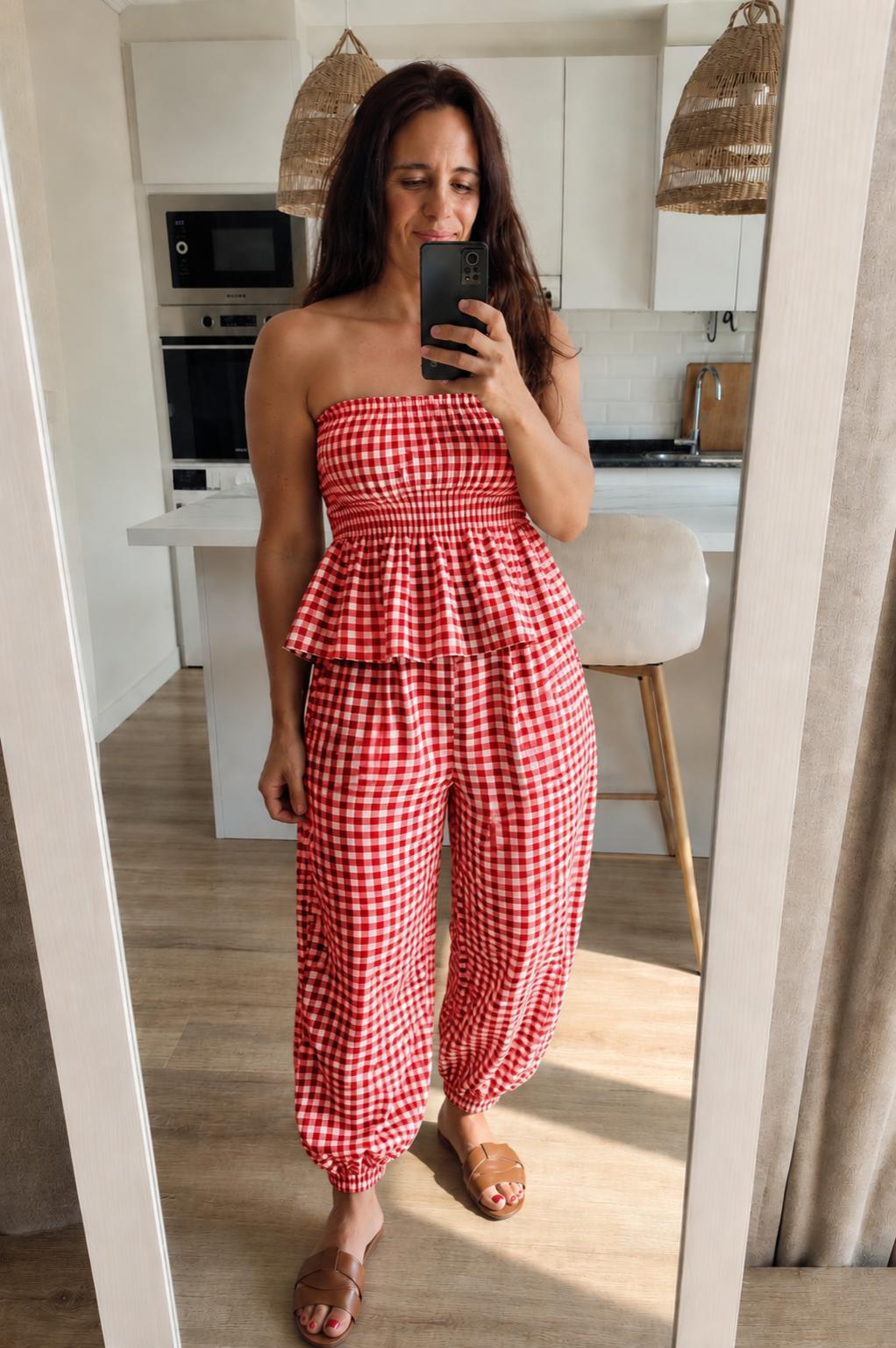 Conjunto Vichy Rojo
