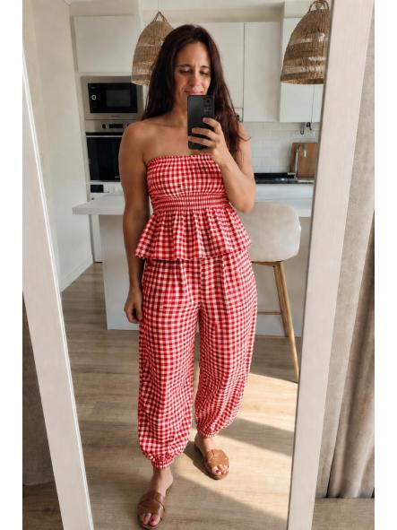 Conjunto Vichy Rojo [0]
