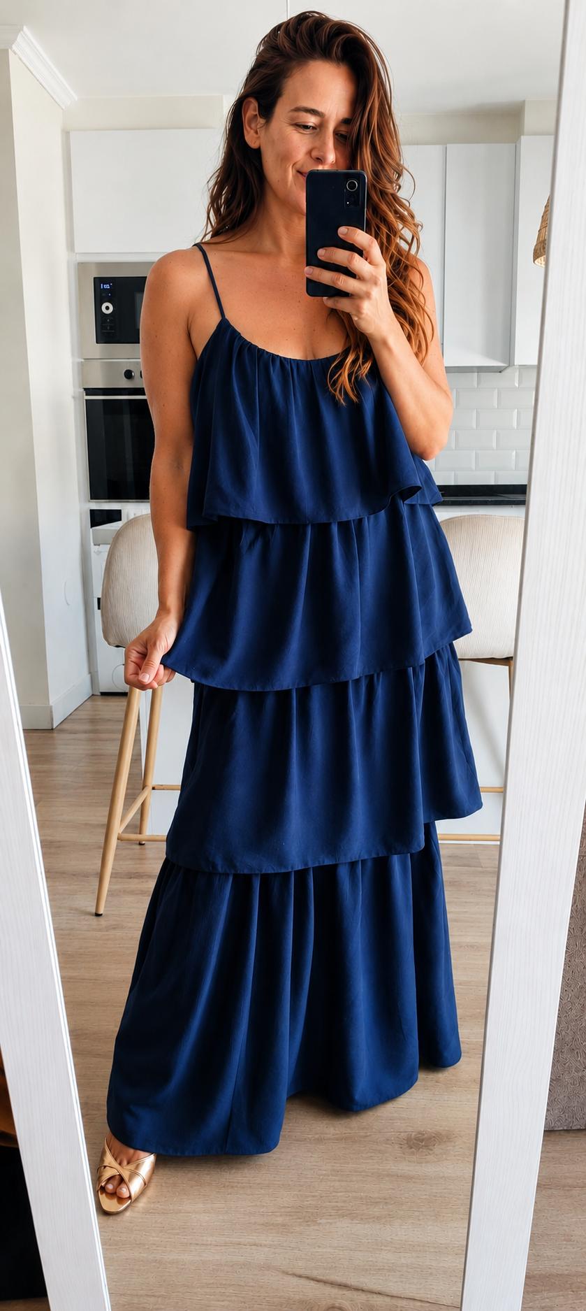 Vestido Volantes Marino