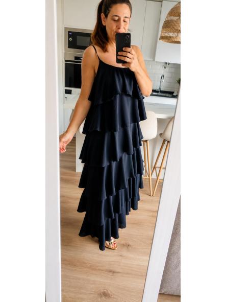 Vestido Volantes Negro