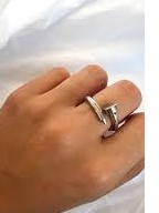 Anillo Clavo Plateado
