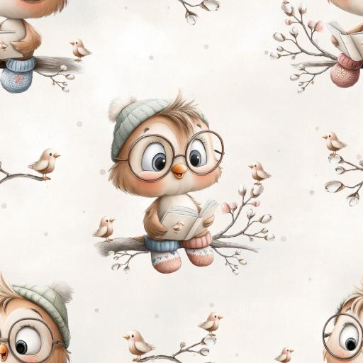 DISEÑO EXCLUSIVO BÚHO LECTOR    ( EN 10 TEJIDOS DISTINTOS ) 