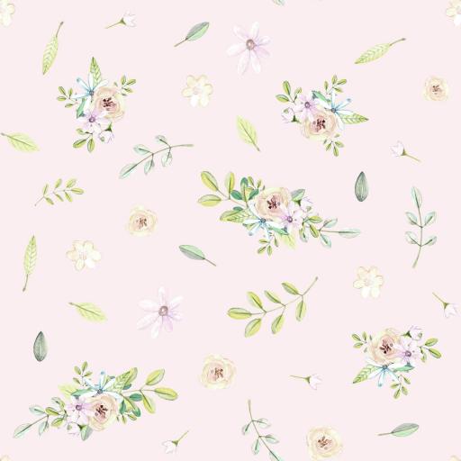COMBI FLORES ROSA BUHOS BOHO BLANCO ( EN 10 TEJIDOS DISTINTOS )