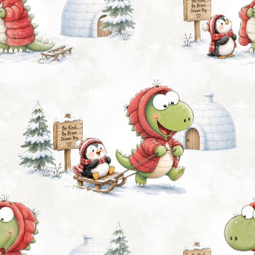 DISEÑO EXCLUSIVO ANIMALES EN LA NIEVE DE NAVIDAD   ( EN 10 TEJIDOS DISTINTOS ) [0]