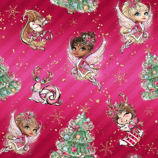 HADAS DE NAVIDAD ROJO   ( EN 10 TEJIDOS DISTINTOS )