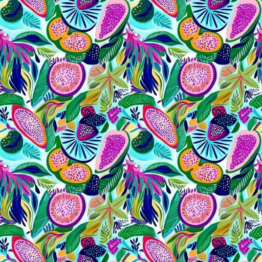 COLLECCIÓN FRUTAS TROPICALES 4   ( EN 10 TEJIDOS DISTINTOS ) 