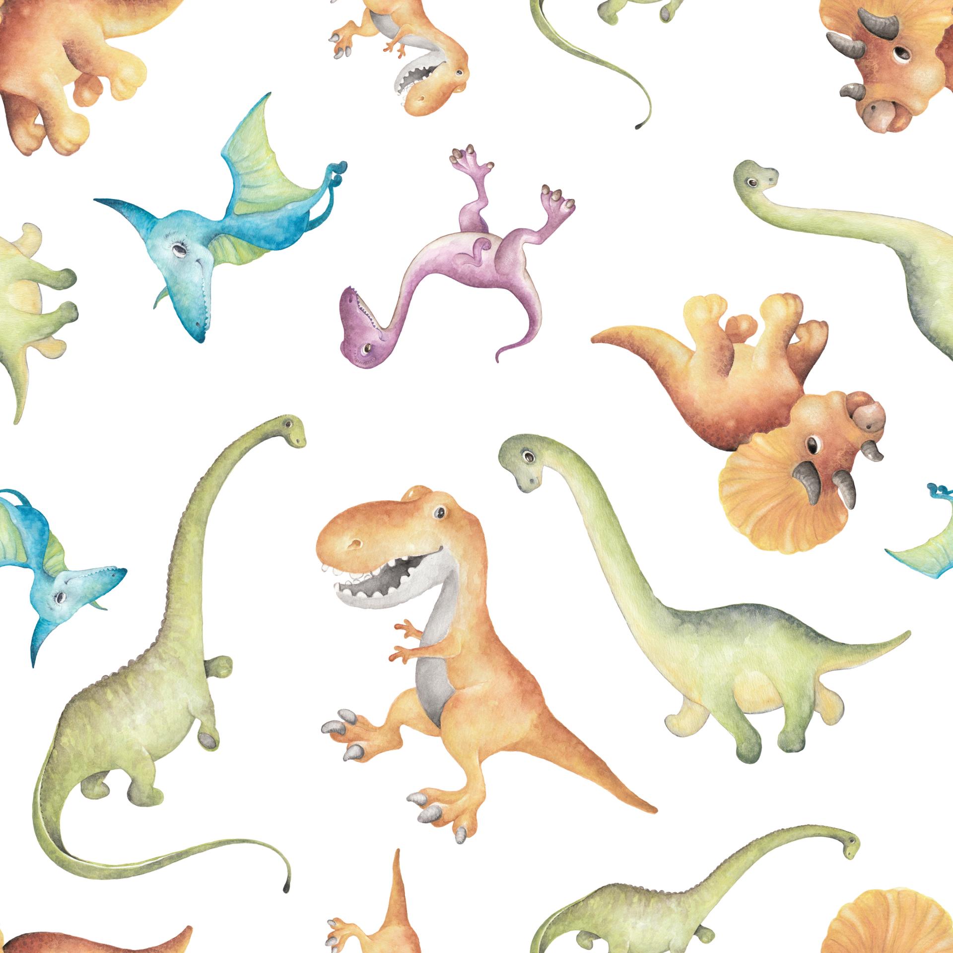 DINOSAURIOS INFANTILES BLANCO ( EN 10 TEJIDOS DISTINTOS )