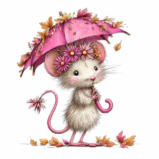 TRANSFER DTF RATÓN HADAS OTOÑO 37 ( 12/14 cm )  [0]