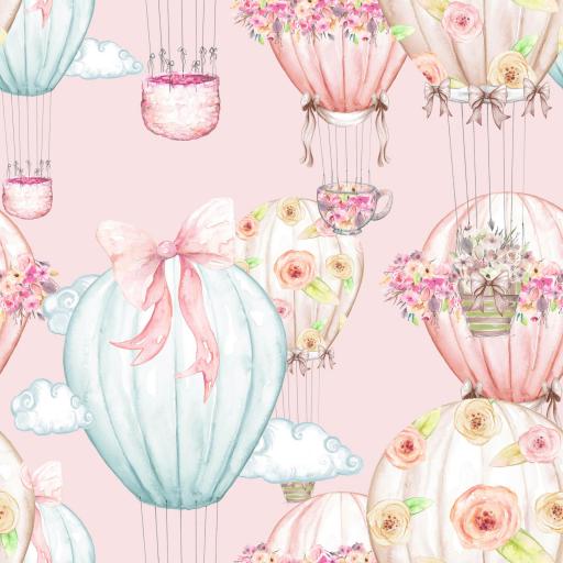 GLOBOS AEROESTÁTICOS FLORAL FONDO ROSA   ( EN 10 TEJIDOS DISTINTOS ) [0]