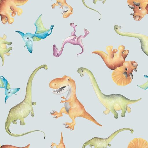 DINOSAURIOS INFANTILES VERDE AGUA ( EN 10 TEJIDOS DISTINTOS )