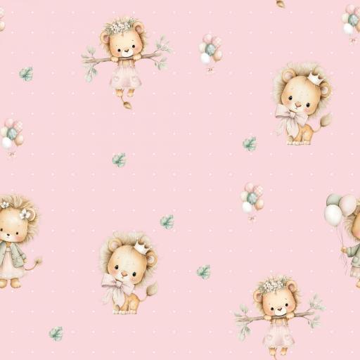LEONES CHICAS BEBÉ ROSA diseño exclusivo ( EN 10 TEJIDOS DISTINTOS ) [0]