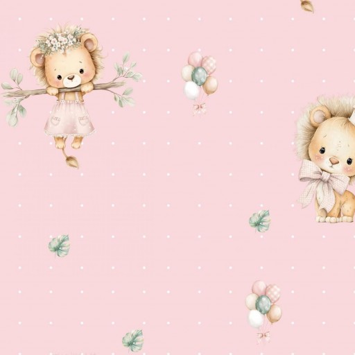 LEONES CHICAS BEBÉ ROSA diseño exclusivo ( EN 10 TEJIDOS DISTINTOS ) [1]