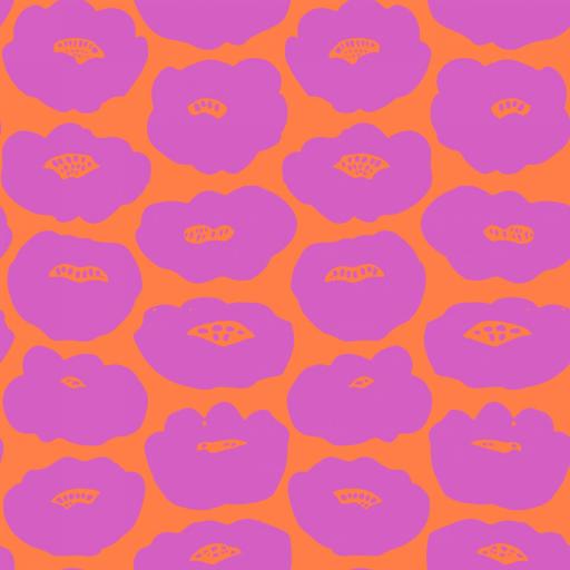 AMAPOLAS ABSTRACTO ROSA/MANDARINA PREPPY ( EN 10 TEJIDOS DISTINTOS )