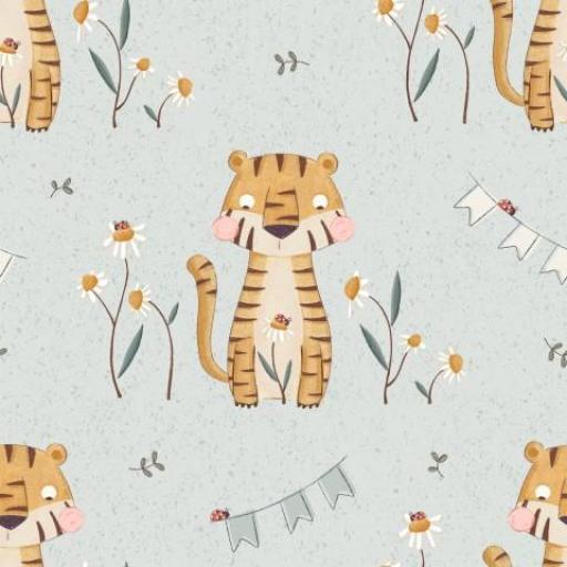 TIGRE Y MARGARITAS   (  en 10 tejidos distintos ) 