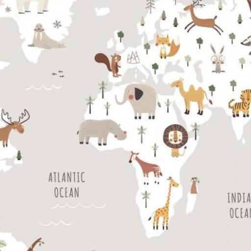 MAPA DEL MUNDO  ANIMALES BEIG     ( EN 10 DISTINTOS ) 
